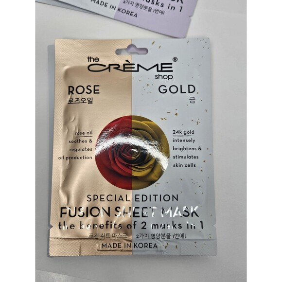 The Creme Shop Fusion Sheet Mask Set Of 6 Watermelon, Tumeric, Rose Gold Coconut - Picture 5 of 9